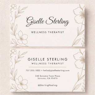 Wellness Therapist Botanical Floral Business Card