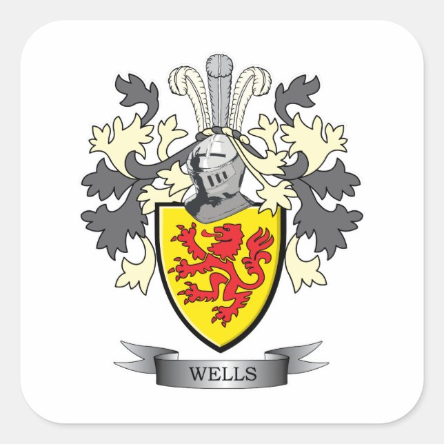 Wells Coat of Arms Square Sticker (Front)