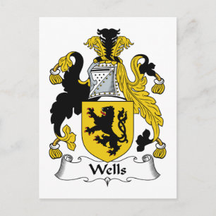 Wells Family Crest Postcard