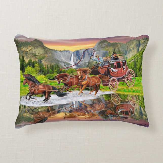 WELLS FARGO STAGECOACH DECORATIVE CUSHION (Front)