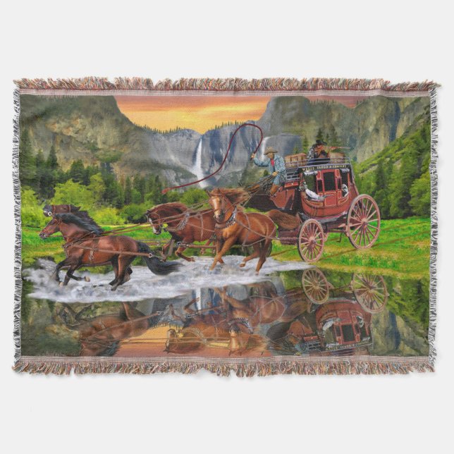 WELLS FARGO STAGECOACH THROW BLANKET (Front)