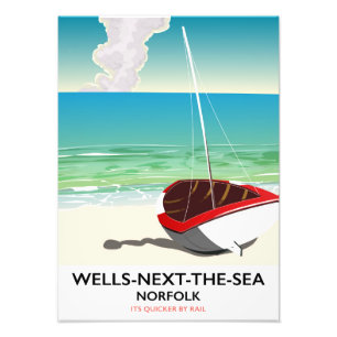 Wells-next-the-Sea Norfolk Beach travel poster