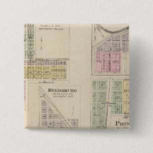 Wellsville, Emmerson, Reedsburg, Princeton, Kansas 15 Cm Square Badge