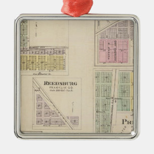 Wellsville, Emmerson, Reedsburg, Princeton, Kansas Metal Ornament