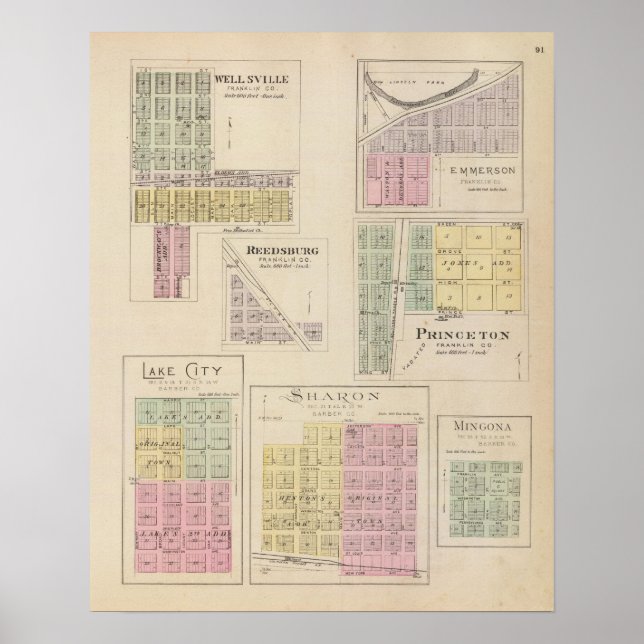 Wellsville, Emmerson, Reedsburg, Princeton, Kansas Poster (Front)