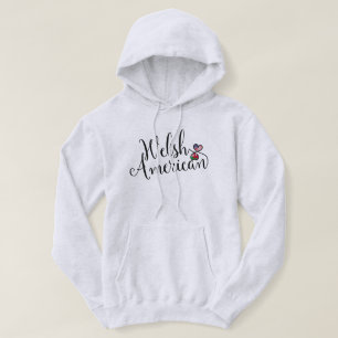 Welsh American Entwinted Hearts Hoodie