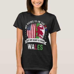 Welsh American Flag Welsh Roots USA Citizen T-Shirt