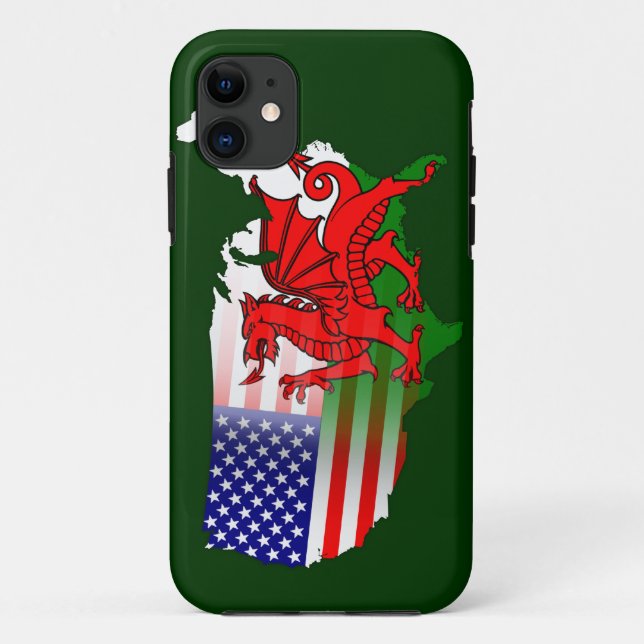 Welsh American Flags Map iPhone 5 Case (Back)