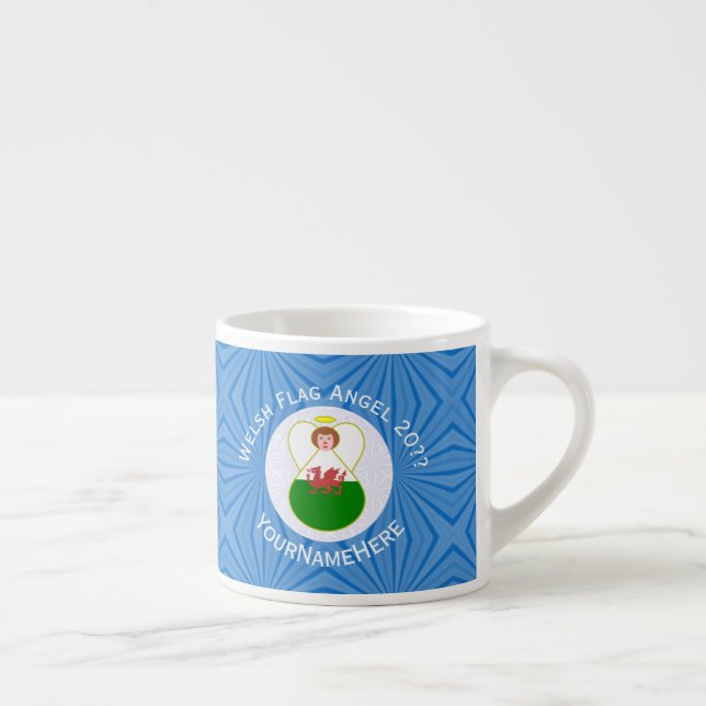 Welsh Angel Hanukkah Flag  Espresso Cup (Right)