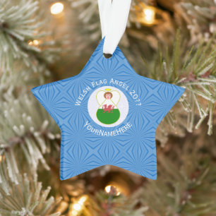 Welsh Angel Hanukkah Flag Personalised Ornament