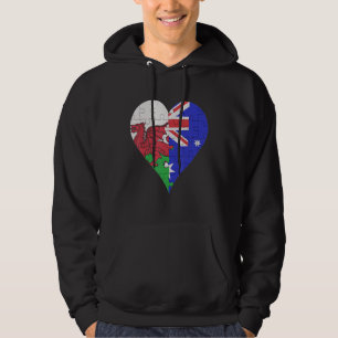 Welsh Australian Flag Heart Hoodie