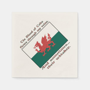 Welsh Blood of Celts Flows Veins Sometimes Whiskey Napkin
