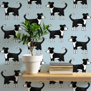 Welsh Border Collie Dog Pattern Wallpaper