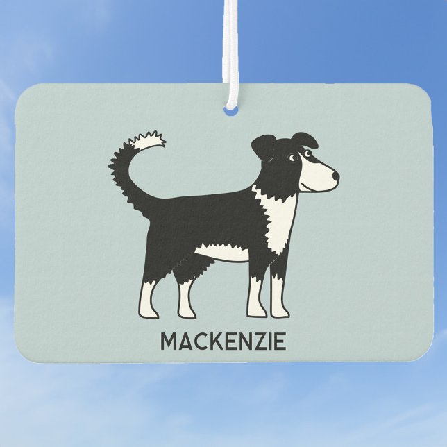 Welsh Border Collie Dog Personalised Name Car Air Freshener (Welsh Border Collie Sheepdog personalized custom name sheepdog air freshener for car or vehicle)