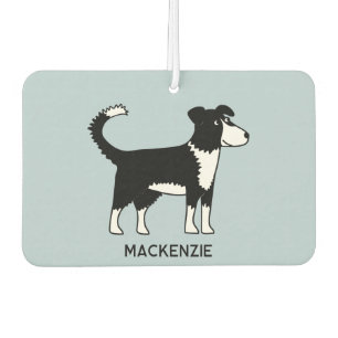 Welsh Border Collie Dog Personalised Name Car Air Freshener