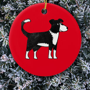 Welsh Border Collie Sheep Dog Ceramic Ornament