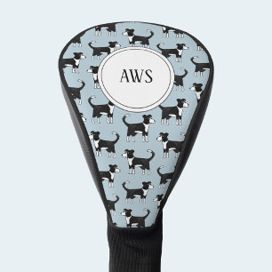 Welsh Border Collie Sheepdog Pattern Monogram Golf Head Cover