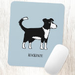 Welsh Border Collie Sheepdog Personalised Mouse Pad<br><div class="desc">An adorable black and white Welsh Border Collie sheepdog.  These gorgeous and intelligent working dogs are great for animal lovers,  shepherds and farmers. And anyone else too!  Original art by Nic Squirrell.  Change or remove the name to customise.</div>