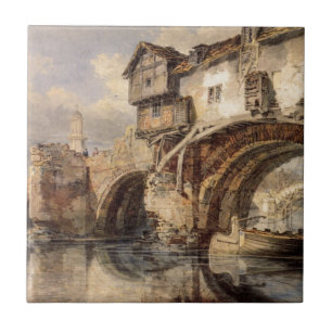 Welsh Bridge at Shrewsbury by William Turner Ceramic Tile