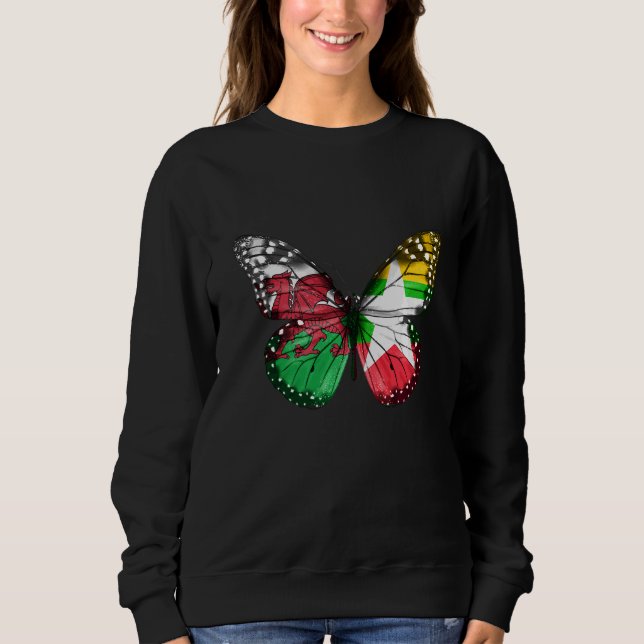 Welsh Burmese Flag Butterfly Sweatshirt (Front)