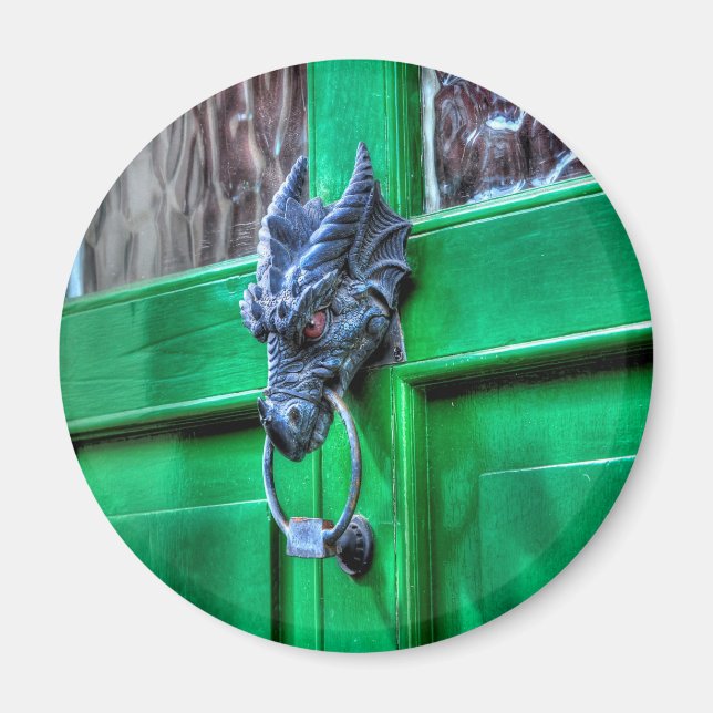 Welsh Cast Iron Dragon Head Door-knocker Magnet (Front)