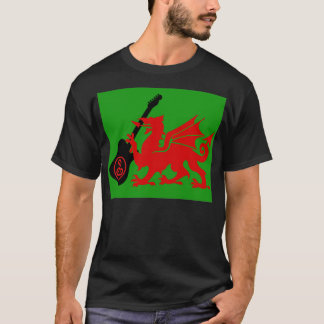 Welsh Celtic Guitar Dragon T-Shirt
