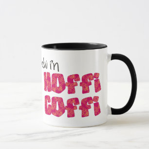 Welsh Coffee Mug: Hoffi Coffi, Pink and Orange Mug