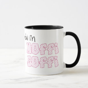 Welsh Coffee Mug: Hoffi Coffi, Pink Polka Dots Mug