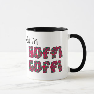 Welsh Coffee Mug: Hoffi Coffi, Red, Green Pattern Mug