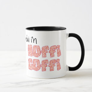 Welsh Coffee Mug: Hoffi Coffi Red Pinwheel Pattern Mug