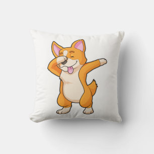 Welsh Corgi at Hip Hop Dance Dab Cushion