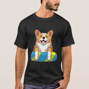 Welsh Corgi at Swimming with Swimming board T-Shirt