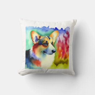 Welsh Corgi Cardigan 031124AREF138 - Watercolor Cushion
