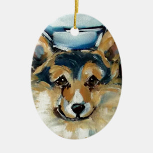 Welsh Corgi Cardigan Ceramic Ornament