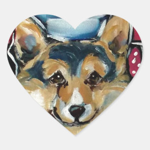 Welsh Corgi Cardigan Heart Sticker