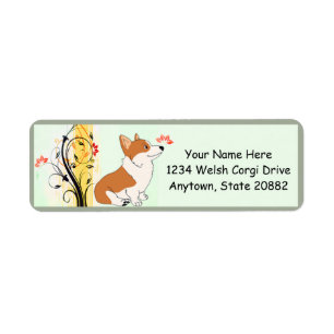 Welsh Corgi Cartoon Return Address Label