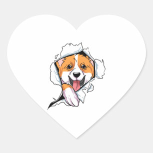 Welsh Corgi Copy Copy Heart Sticker