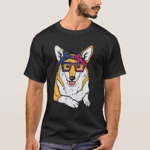 Welsh Corgi Dog Bandanna LGBTQ Bisexual Flag Gay P T-Shirt