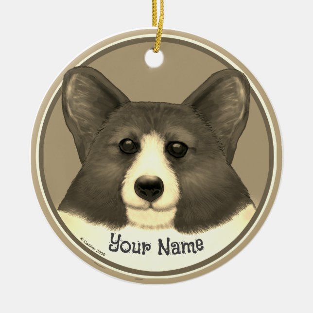Welsh Corgi dog  Ceramic Ornament (Front)