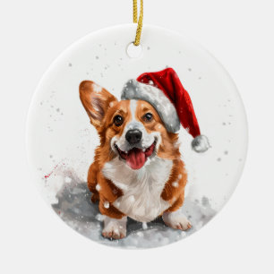 Welsh Corgi Dog Christmas Personalized Ceramic Ornament