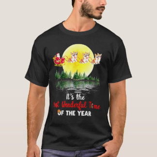 Welsh Corgi Dog Christmas The Most Wonderful Time T-Shirt