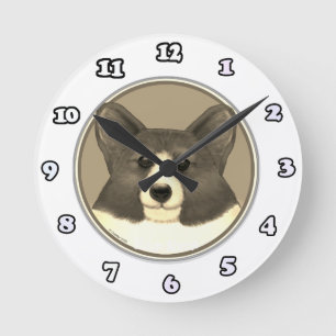 Welsh Corgi dog  clock