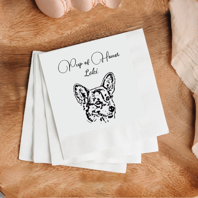 Welsh Corgi Dog Custom Cocktail Napkin Pet Napkin (Creator Uploaded)