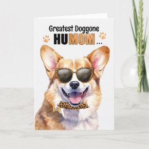 Welsh Corgi Dog Greatest HuMOM Mother's Day Holiday Card