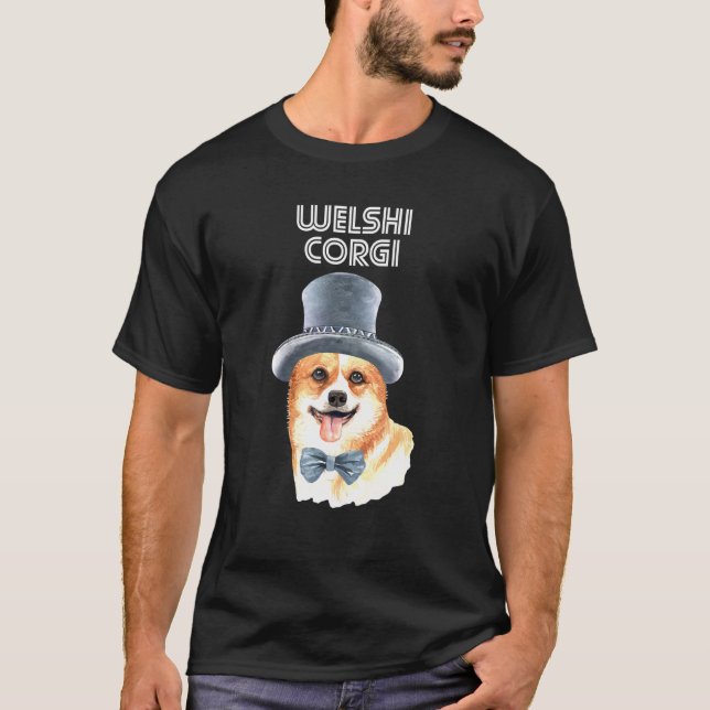 Welsh Corgi Dog Hat T-Shirt (Front)