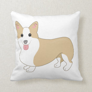 Welsh Corgi Dog Illustration Cushion
