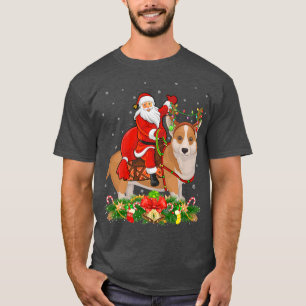 Welsh Corgi Dog Lover Santa Riding Welsh Corgi Chr T-Shirt
