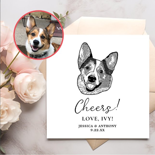 Welsh Corgi Dog Personalised Cheers Napkin (Creator Uploaded)