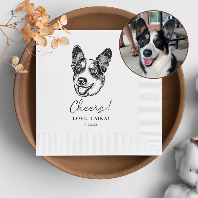 Welsh Corgi Dog Personalised Cheers Napkins (Creator Uploaded)