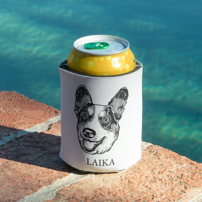 Welsh Corgi Dog Personalised Hand Drawing Can Cooler (In Situ Pool)